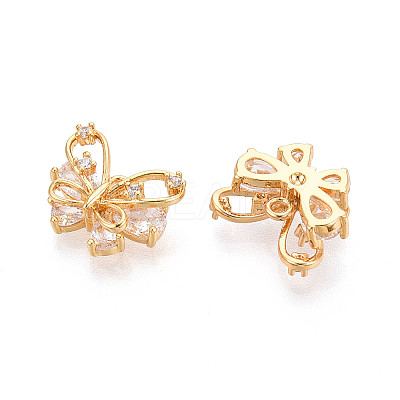 Brass Micro Pave Cubic Zirconia Charms KK-N263-76A-G-1