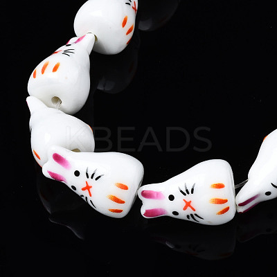 Handmade Porcelain Ceramic Beads Strands PORC-S502-028-1