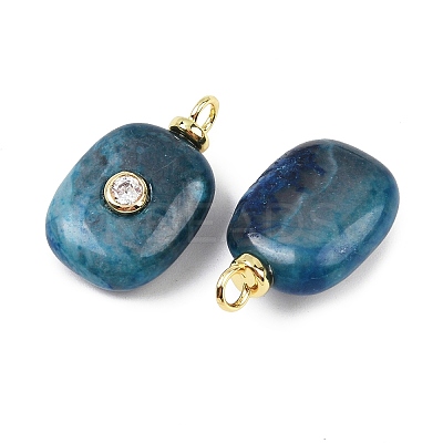 Dyed Natural Blue Agate Pendants X-KK-B157-42F-08-1