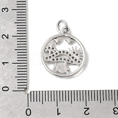 Brass Micro Pave Cubic Zirconia Pendants KK-P343-01C-P-1