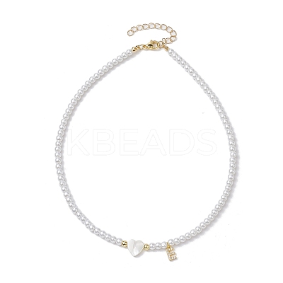 Brass Micro Pave Grade AAA Cubic Zirconia Letter Pendant Necklaces NJEW-JN04771-05-1