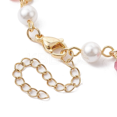 Glass Beads & Pearl Bead Bracelets BJEW-JB10069-1