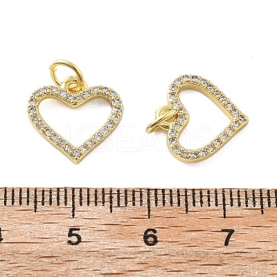 Brass Micro Pave Cubic Zirconia Pendants KK-C092-24F-G-1