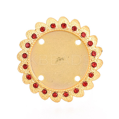 Adjustable Alloy & Iron & Rhinestone Bezel Cup Ring Base with Rotatable Tray MAK-T012-15G-1
