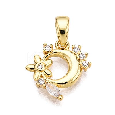 Brass Micro Pave Cubic Zirconia Pendants KK-T070-50G-1