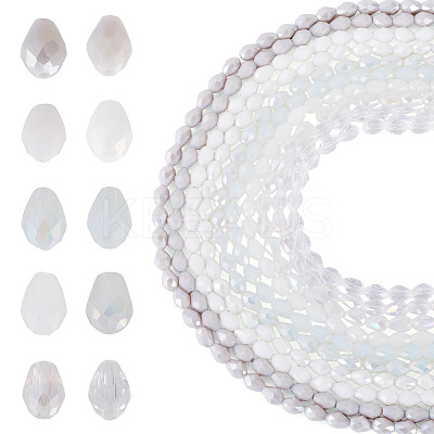 10Strands 10 Colors Transparent Glass Beads Strands EGLA-TA0013-24D-1