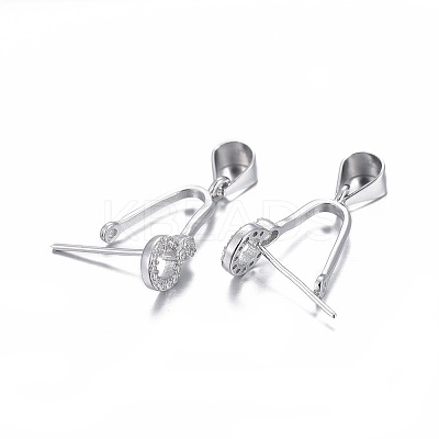 Anti-Tarnish Rhodium Plated 925 Sterling Silver Pendant Bails X-STER-L058-015P-1