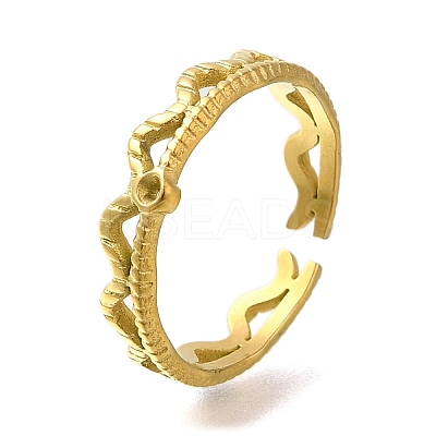 Ion Plating(IP) 304 Stainless Steel Open Cuff Ring Components RJEW-U017-36G-1