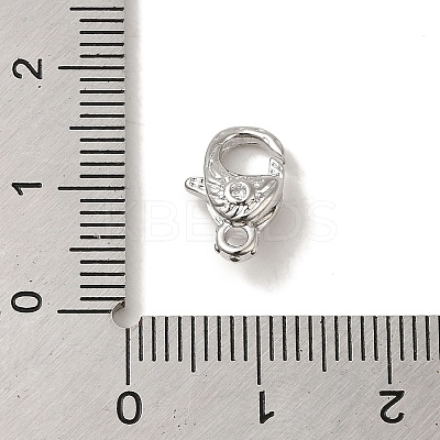 Brass Micro Pave Clear Cubic Zirconia Lobster Claw Clasps LS-KK-K371-11B-P-1