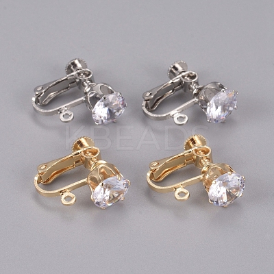 Brass Screw On Clip-on Earring Findings KK-L200-A-1