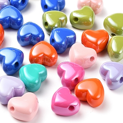 32Pcs 8 Colors Opaque Acrylic European Beads MACR-YW0001-42-1