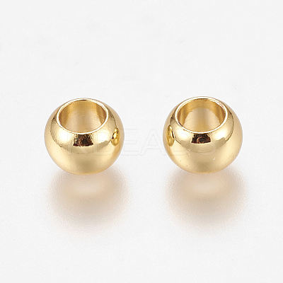 Environment Brass European Beads X-KK-P120-03G-1