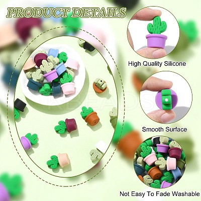 21Pcs 21 Colors Silicone Focal Beads SIL-CJ0002-03-1