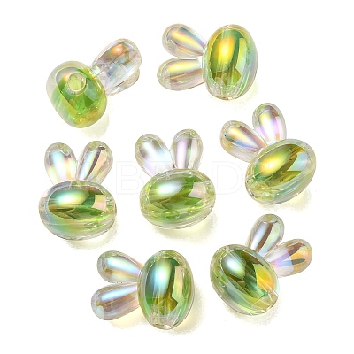 UV Plating Rainbow Iridescent Acrylic Beads PACR-E001-05C-1