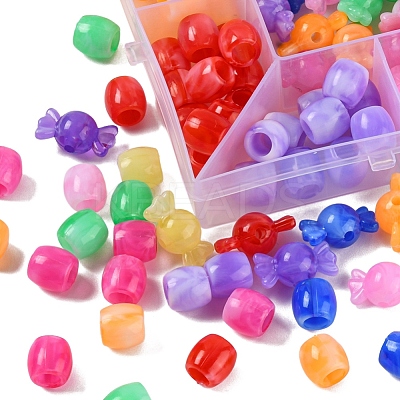 156Pcs 9 Style Acrylic European Beads MACR-YW0001-68-1