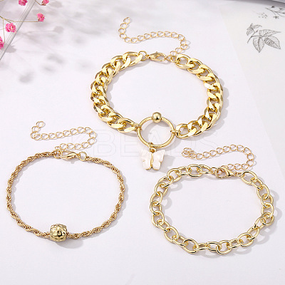 3Pcs 3 Styles Alloy Bracelet Set for Women WGAFCFA-05-1
