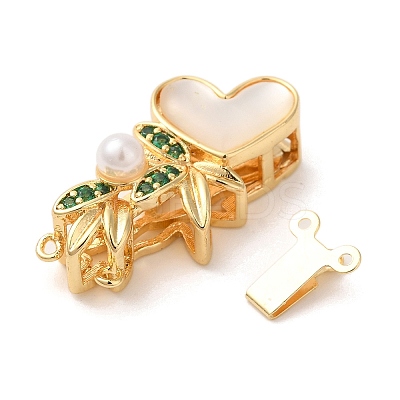 Brass Micro Pave Cubic Zirconia Box Clasps KK-A227-18G-1