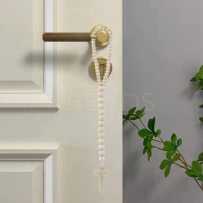 Printed Wooden Cross for Door Knob Protection HJEW-JM02802-1