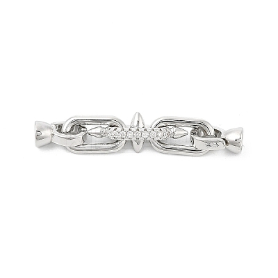 Brass Micro Pave Cubic Zirconia Fold Over Clasps KK-U059-07P-1