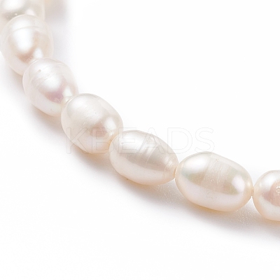Grade A Natural Pearl Beaded Bracelets with Brass Spring Ring Clasps for Women BJEW-JB08037-1