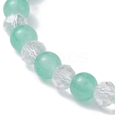 Glass Round Beaded Stretch Bracelets BJEW-JB09909-04-1