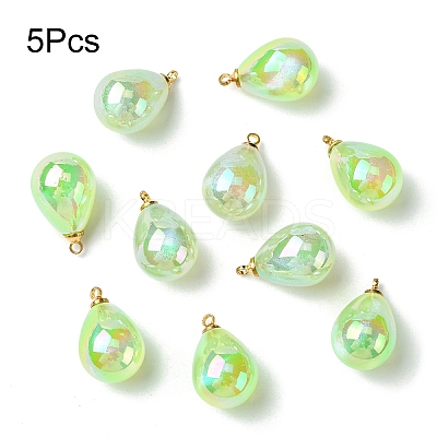 5Pcs UV Plating Acrylic Pendants FIND-YW0007-41D-1