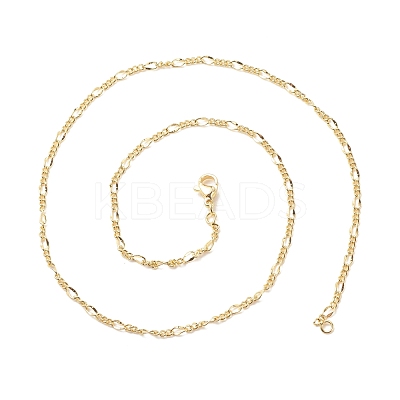 Brass Figaro Chains Necklace for Women NJEW-P265-30G-1