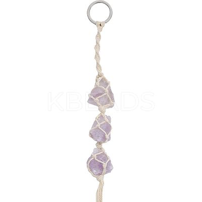 Natural Raw Amethyst Pendant Decoration HJEW-WH0043-18B-1