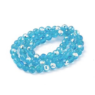 Transparent Electroplate Glass Beads Strands EGLA-F151-AB05-1