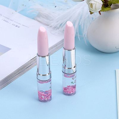Lipstick Shape Empty Tube Black Ink Ballpoint Pens DIY-H123-A01-1