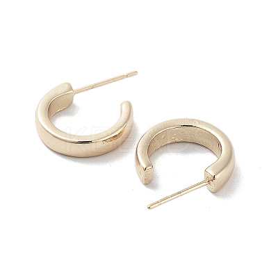 Half Ring Alloy Studs Earrings for Women EJEW-H309-04KCG-1