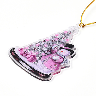 Acrylic Christmas Tree Pendant Decoration LS-HJEW-Q010-01E-1