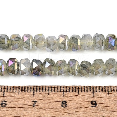 Anti-Tarnish Electroplate Glass Imitation Jade Beads Strands EGLA-T029-6mm-13B-1