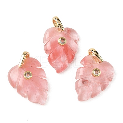 Cherry Quartz Glass Pendants GG-CBA105B-01H-G-1