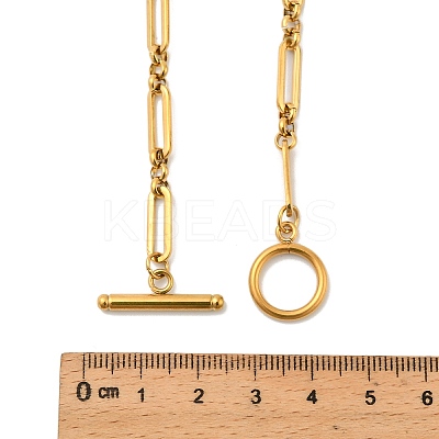 5MM 304 Stainless Steel Oval Link Chain OT Necklaces for Women NJEW-A059-04G-1