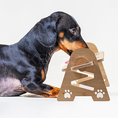 Bamboo Pet Feeder Rack AJEW-WH0165-20-1