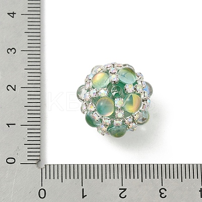 Sparkling Acrylic Encrusted Round Beads CLAY-NH0003-03S-04-1