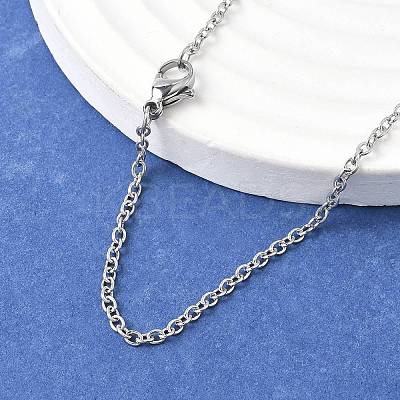 Tarnish Resistant 304 Stainless Steel Cable Chain Necklaces X-STAS-O037-120P-1