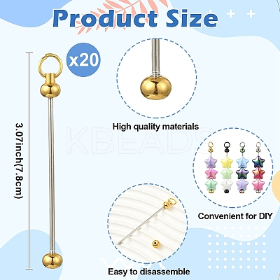 20Pcs Iron Beadable Keychain Bar for Jewelry Making DIY Crafts IFIN-YW0003-98A-1
