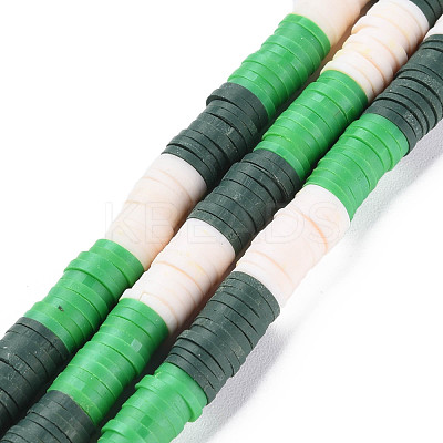 Fixed 3 Color Handmade Polymer Clay Bead Strands CLAY-S096-029E-1