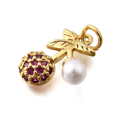 Brass Micro Pave Cubic Zirconia Pendants KK-B136-25G-1