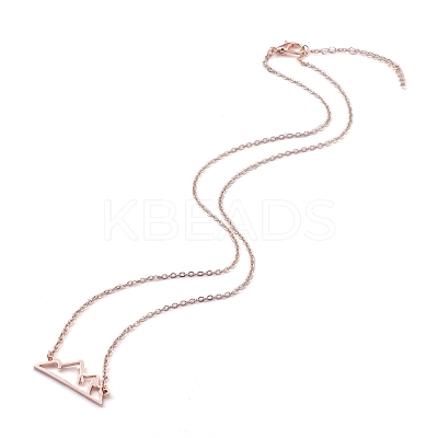 304 Stainless Steel Alps Pendant Necklaces NJEW-Z001-01RG-1