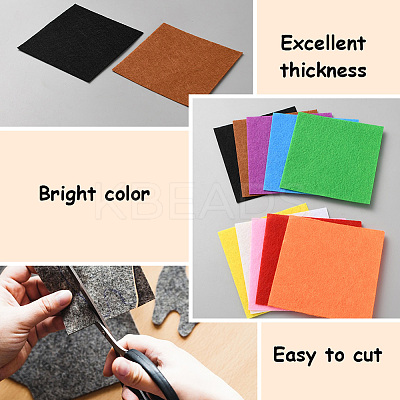 10Pcs 10 Colors Bon-woven Felt Fabric DIY-WH20048-053-1