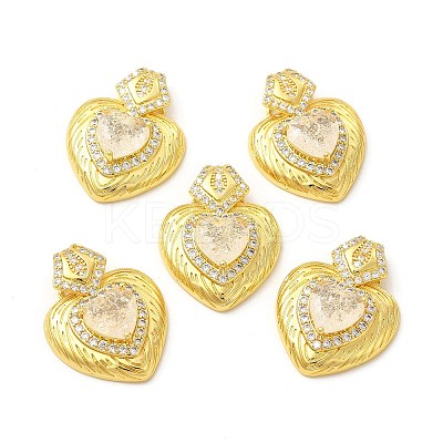 Rack Plating Brass & Rhinestone Pendants KK-H438-07G-06-1