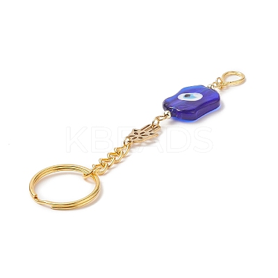Evil Eye 201 Stainless Steel Hamsa Hand/Hand of Miriam Keychains KEYC-JKC00467-1