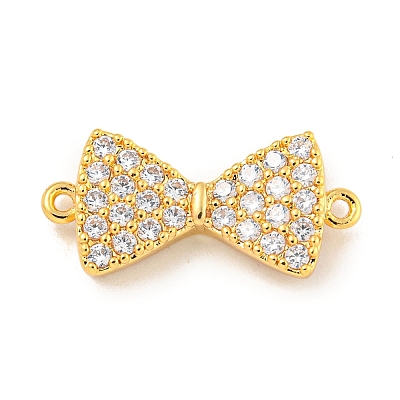 Brass Micro Pave Clear Cubic Zirconia Connector Charms KK-P275-36B-G-1