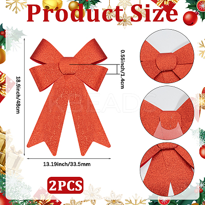 Christmas PVC Glitter Bowknot AJEW-SP0003-72C-01-1