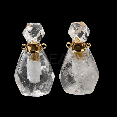 Natural Quartz Crystal Perfume Bottle Pendants G-B149-02G-01-1