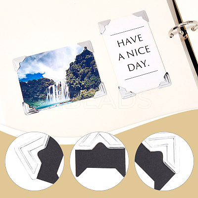 Retro Hot Stamping Paper Photo Corner Self-Adhesive Stickers AJEW-WH20007-25A-1