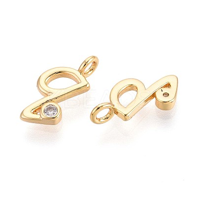 Brass Micro Pave Cubic Zirconia Charms KK-N263-97G-Q-1